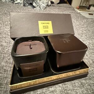 Tom Ford White Suede Candle Duo - Dark Brown